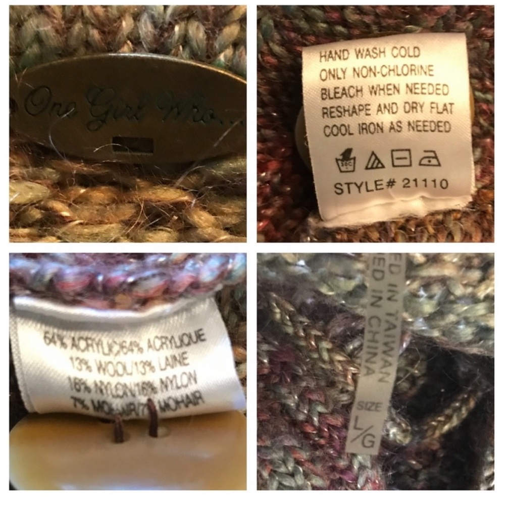Anthropologie One Girl Who Ombré Striped Wool-Mohair Blend Sweater SZ L - Picture 15 of 15